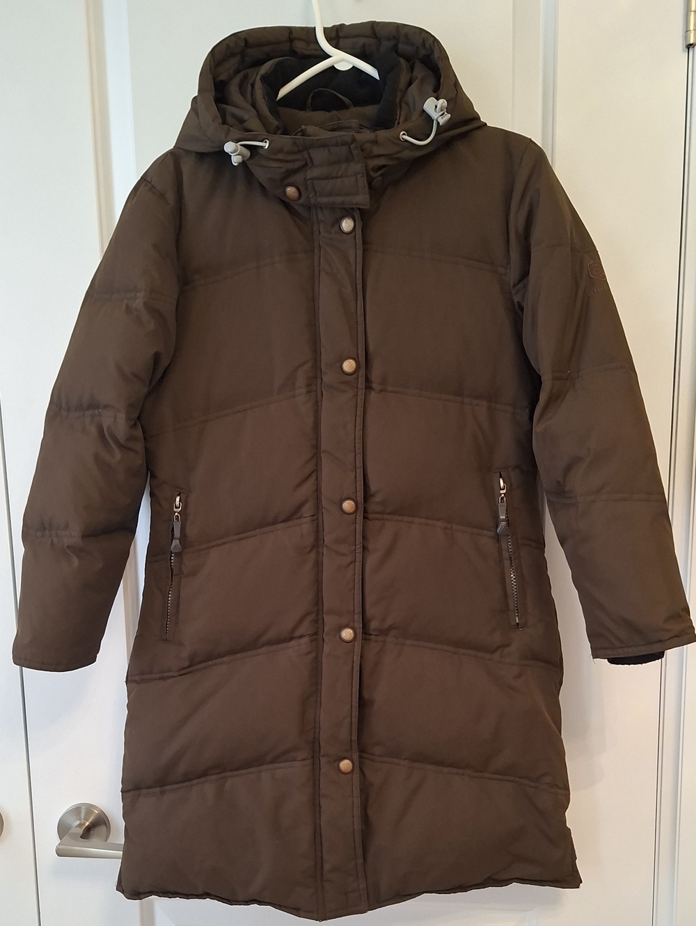 Blumind Girl Down Filled Long Quilted Hooded Winter Coat in Brown size 10